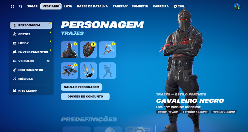 CAVALEIRO NEGRO, IKONIK, TRAVIS SCOTT E 224 SKINS