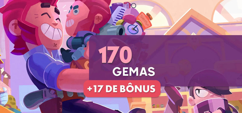 Brawl Stars - 170 Gemas + 17 Bônus [Exclusivo Brasil] - Código Digital